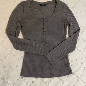 SHEIN Charcoal Long Sleeve Top